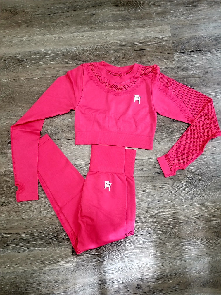 Women's seamless long sleeve yoga set