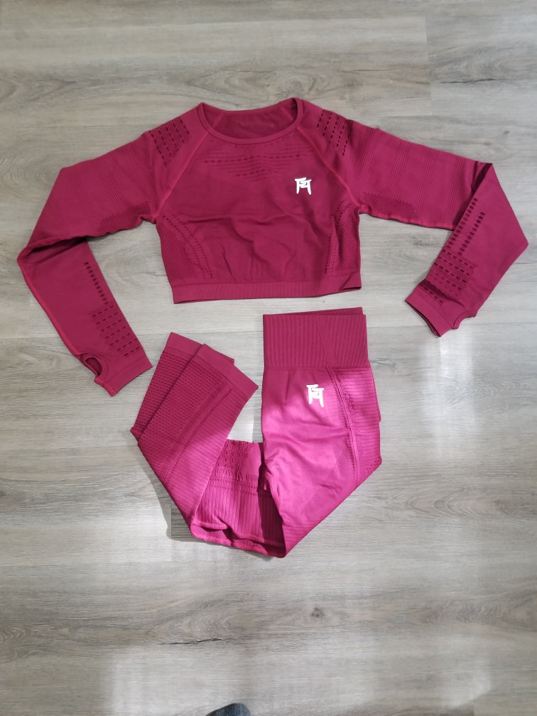 Seamless women's long sleeve yoga set